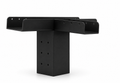 Black metal bracket on a white background