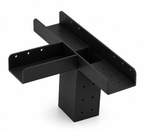 Black metal bracket on a white background