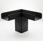Black metal bracket on a white background